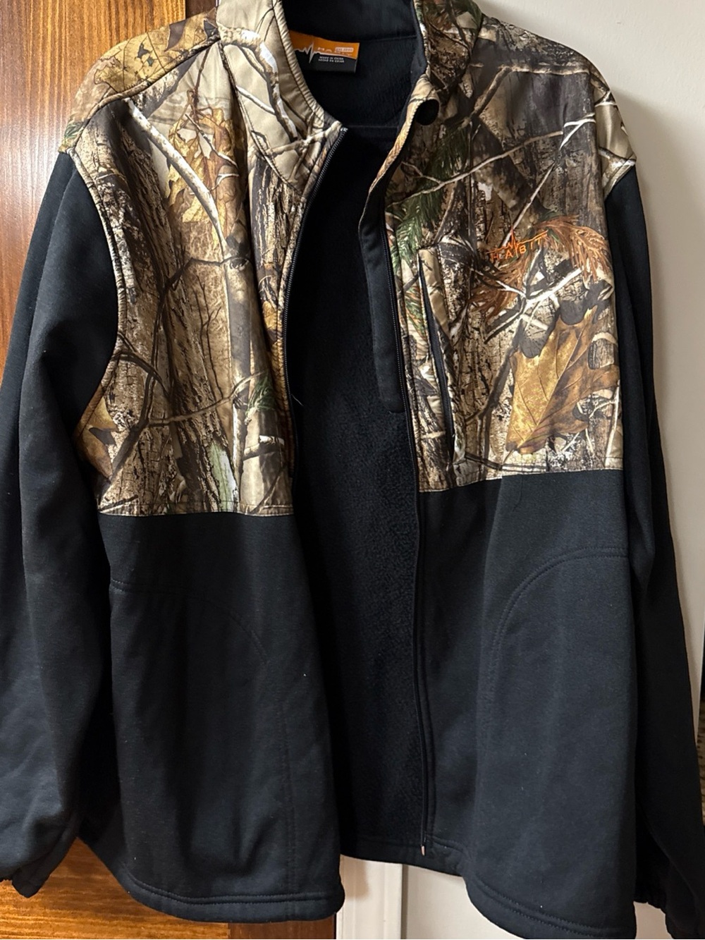 Men's Black & Camo Lightweight Jacket - Outdoor Fleece Shirt Jacket